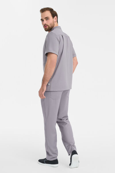 Рубашка мужская на молнии Тезис TZ700, серо-бежевый, 50 - фото 4