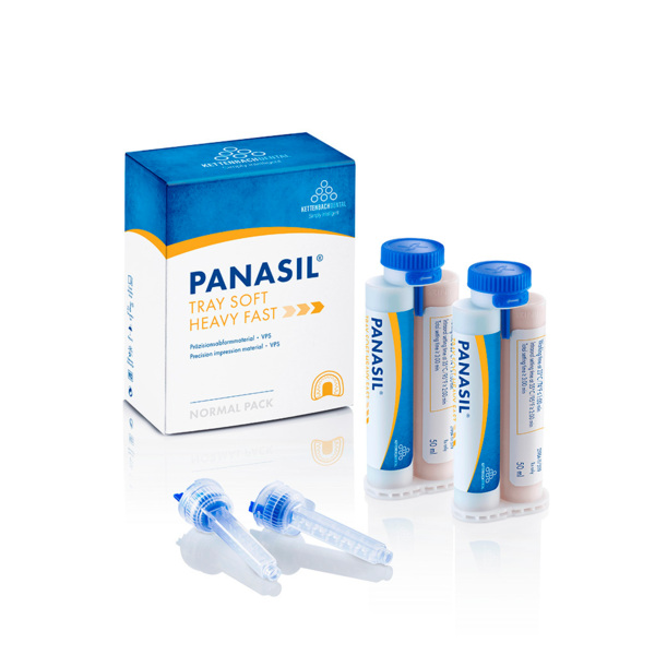 Panasil tray Soft Heavy Fast - оттискной материал, пониженная конечная твердость, 2x50 мл + 6 смесителей, new