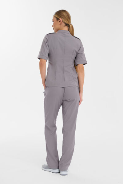 Рубашка женская на молнии Тезис TZ400, серо-бежевый, 48 - фото 4