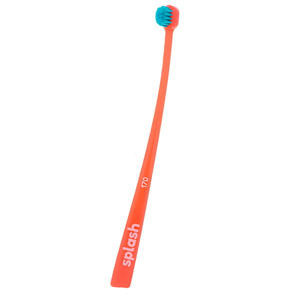 Зубная щетка Splash Brush Single 170, средней жесткости, для брекетов, коралловый, 1 шт - фото 0