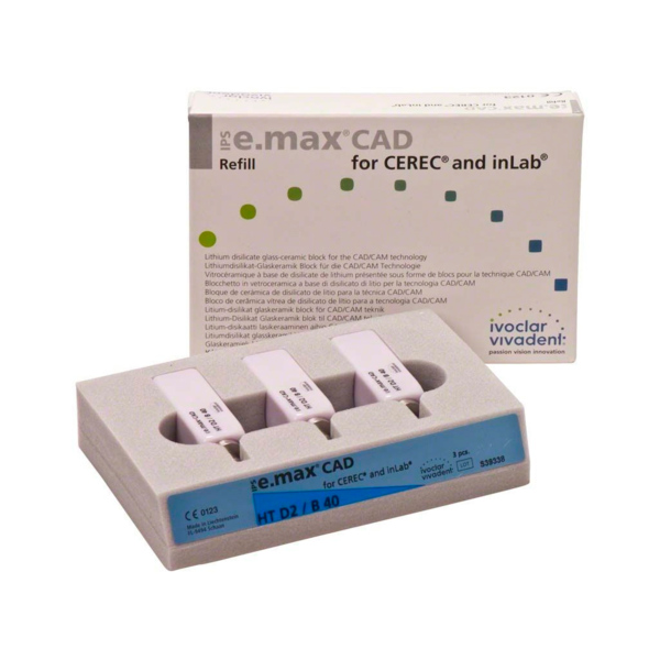 IPS e.max CAD CEREC/inLab HT - блоки из стеклокерамики, цвет D2 B40, 3 шт - фото 1