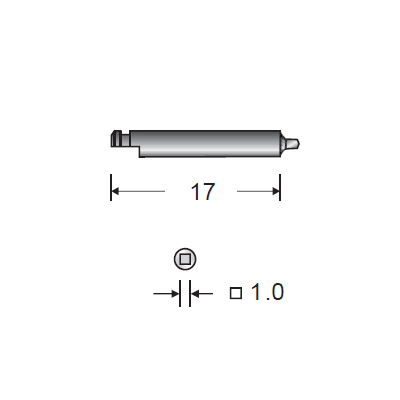 Отвертка под угловой наконечник, короткая, L=17 мм, S=1.0 мм (шлиц-квадрат) - фото 1