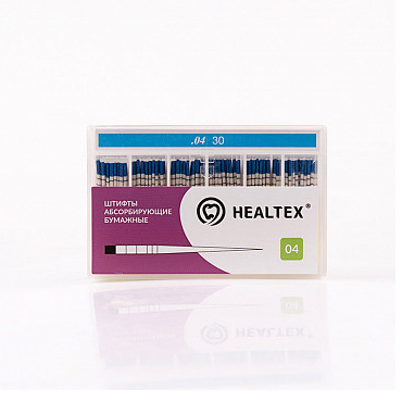 Штифты абсорбирующие бумажные Healtex, с маркировкой длины, конусность 04, размер 30, 100 шт - фото 0