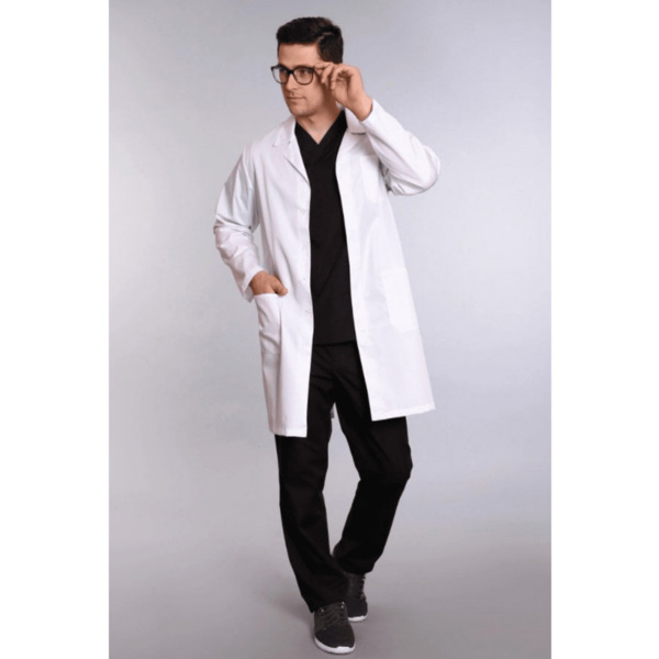 Халат медицинский мужской Doctor Big 501 Satory, длинный рукав, на пуговицах, белый, 62 - фото 0