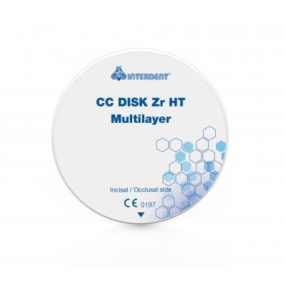 Диск CC DISK Zr HT MULTILAYER для фрезерных станков CAD/CAM, B1, 98,5х18 мм