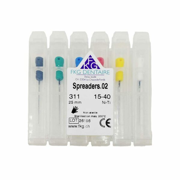 Спредер ручной FKG, для латеральной конденсации, 25 мм, набор №15-40/.02, никель-титан, 6 шт - фото 2