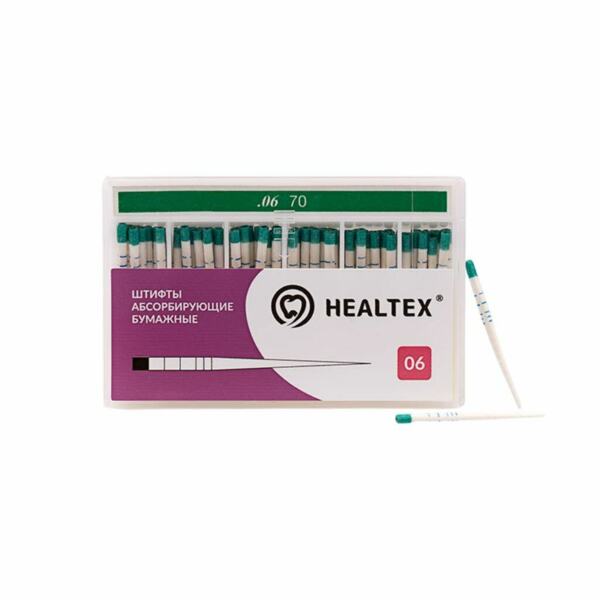 Штифты бумажные Healtex, абсорбирующие, с маркировкой длины, №70/.06, 100 шт - фото 0