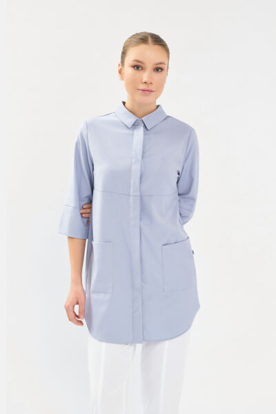 Рубашка женская на кнопках Тезис TZ450, серый, 42 - фото 1