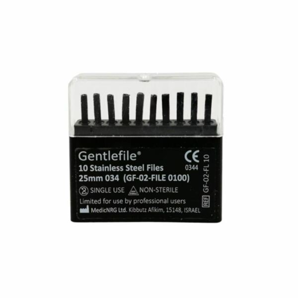 Файлы машинные Medic N.R.G. Gentlefile, для очищения и дезинфекции каналов, 25 мм, №034, черный, сталь, 10 шт - фото 2