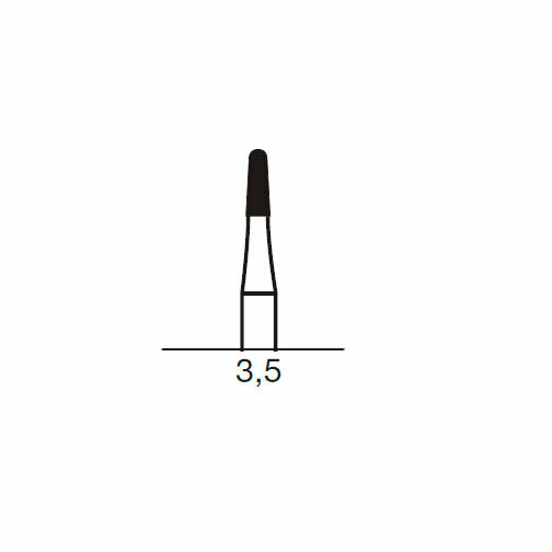 Бор твердосплавный CB 5 TR, конус закругленный, D=1.2 мм, L=3.5 мм, FG, синий - фото 1