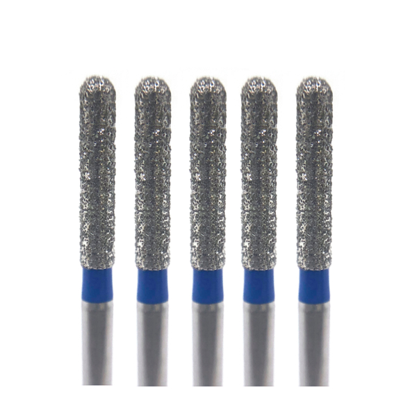 Бор алмазный Ecoline E 881, цилиндр закругленный, D=1.6 мм, FG, синий, 5 шт - фото 0