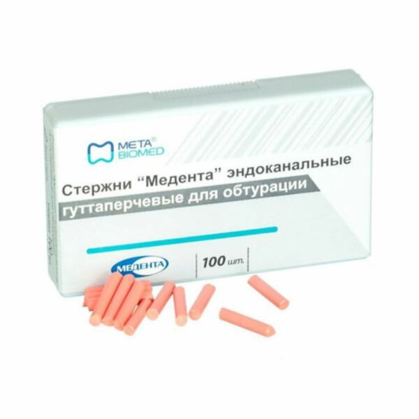 Стержни гуттаперчевые Meta Biomed Медента, для пломбирования корневых каналов, 100 шт - фото 0