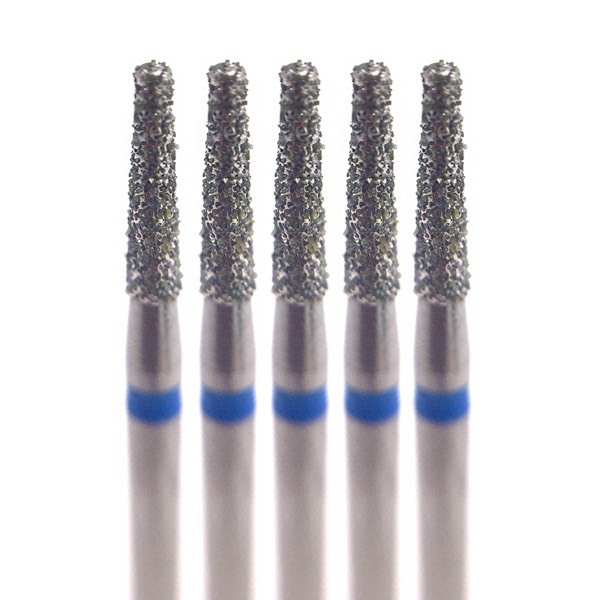 Бор алмазный 846, конус усеченный, D=1.4 мм, L=6.0 мм, FG, синий, 5 шт - фото 0