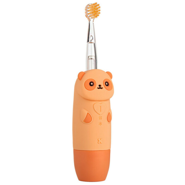 Детская электрическая звуковая зубная щетка Revyline RL 025 Panda, персиковая - фото 2