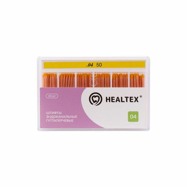 Штифты гуттаперчевые Healtex, для пломбирования корневых каналов, без маркировки длины, №50/.04, 60 шт - фото 0