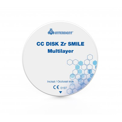 Диск CC DISK Zr SMILE MULTILAYER для фрезерных станков CAD/CAM, A2, 98,5х22 мм - фото 0
