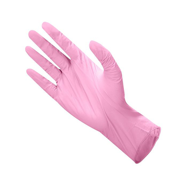 Перчатки нитриловые, текстурированные, розовые, размер M, 100 шт - фото 0