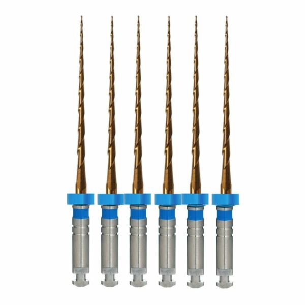 Файлы машинные Eurofile MultiTaper Gold, стерильный, для препарирования искривленных каналов, 25 мм (16 мм), №30/.04, никель-титан, 6 шт - фото 0