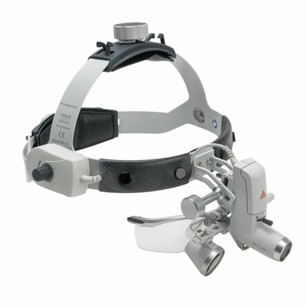 Лупа налобная Heine HR 2,5х/420 мм + осветитель ML4 LED + защитные очки S-Guard - фото 0