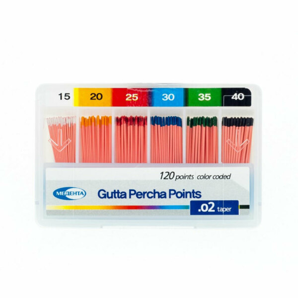 Штифты гуттаперчевые Meta Biomed Медента, с маркировкой длины, набор №15-40/.02, 120 шт - фото 0