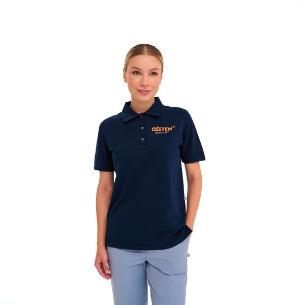 Поло женское Амрита "Osstem", темно-синий, 46 размер - фото 1