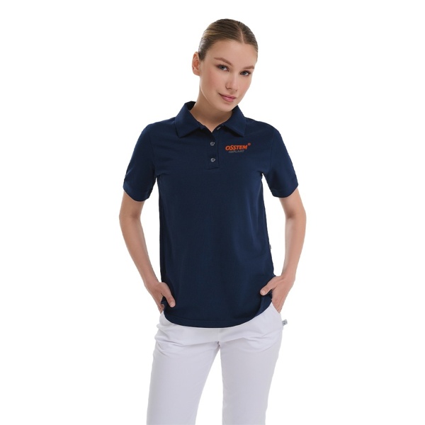 Поло женское Амрита "Osstem", темно-синий, 44 размер - фото 3