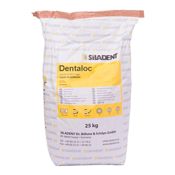 Dentaloc - прочный гипс, тип 3, желтый, 25 кг бумажный мешок - фото 0