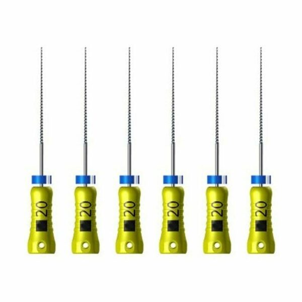 Файлы ручные FKG К-Files, для зондирования и прохождения каналов, ручка со счетчиком, 25 мм, №20/.02, сталь, 6 шт - фото 0