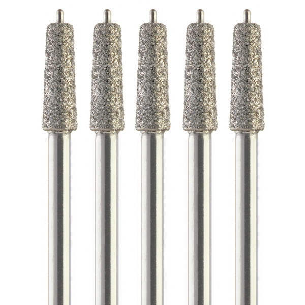 Бор алмазный 372PL, пин, D=2.3 мм, L=9 мм, FG, красный, 5 шт - фото 0