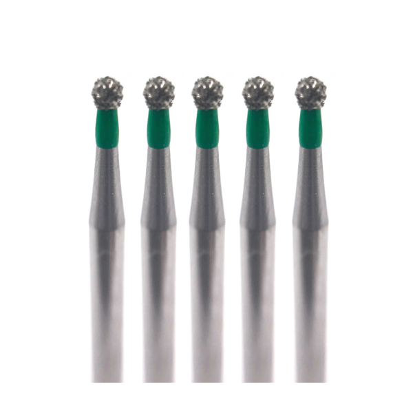 Бор алмазный Ecoline E 801, шаровидный, D=1.4 мм, FG, зеленый, 5 шт - фото 0