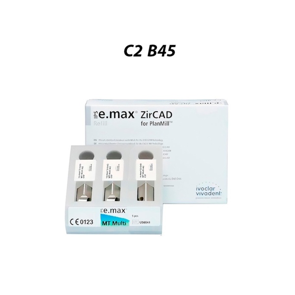 IPS e.max ZirCAD PlanMill MT Multi - блоки из оксида циркония, цвет C2, B45, 3 шт - фото 0