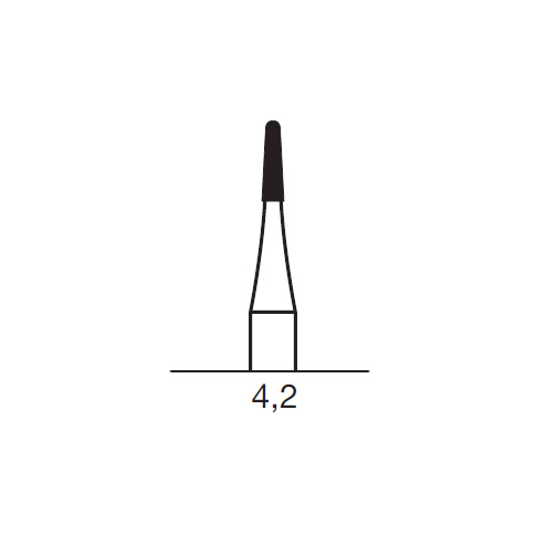 Бор твердосплавный CB 23 R, конус закругленный, D=1.2 мм, L=4.2 мм, HP, синий - фото 1