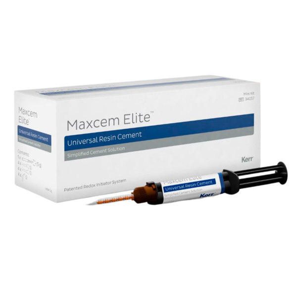 Maxcem Elite Mini Kit - самопротравливающий, самоадгезивный композитный цемент двойного отверждения, мини-набор (1х5 г, принадлежности) - фото 0