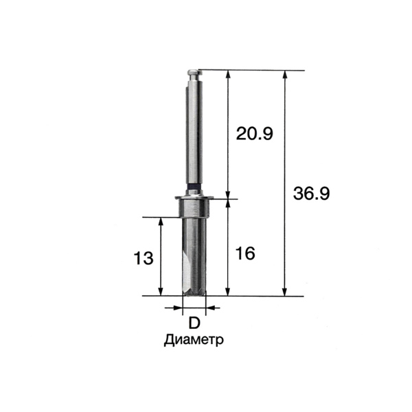Сверло OSSTEM CAS KIT, длинное, для формирования костной крышки, D=3.1 мм, L=13.0 мм, TL=36.9 мм - фото 1