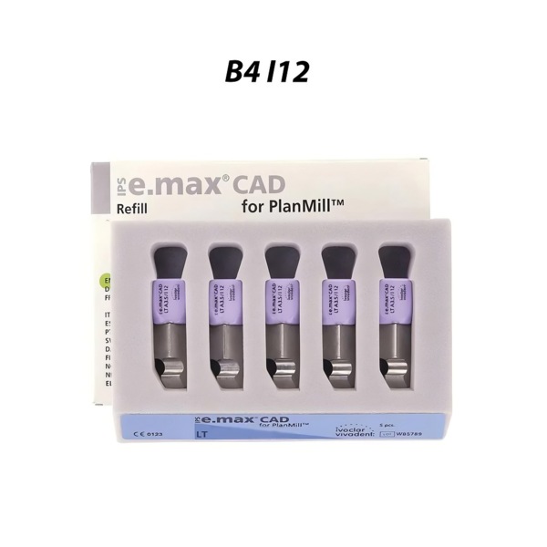 IPS e.max CAD PlanMill LT - блоки из дисиликата лития, цвет B4, I12, 5 шт - фото 0