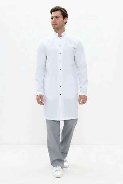 Халат мужской 584 Streich, длинный рукав, белый, 52 - фото 3