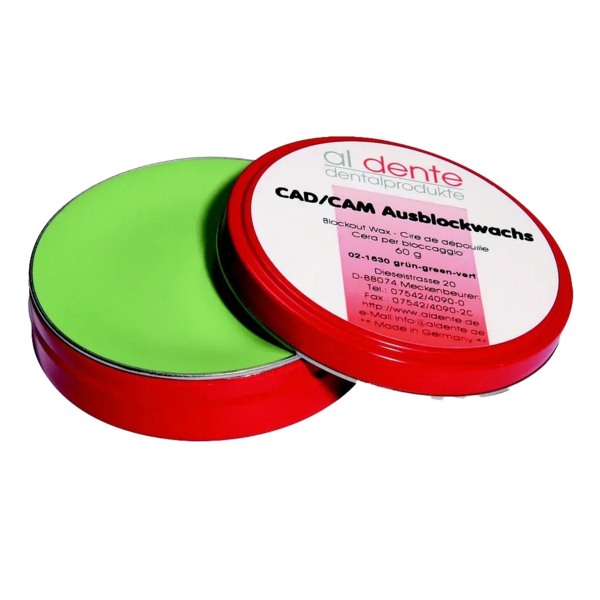Воск блокирующий CAD/CAM Al Dente Block-out wax, средний, для блокирования поднутрений, зеленый, 70 г, 1 шт - фото 0
