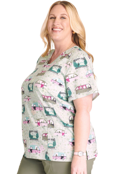 Топ женский Tooniforms TF738, принт "Кемпинг", зеленый, L - фото 3