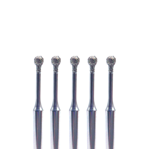 Бор алмазный 953AM, груша с воротником, D=1.4 мм, L=2.5 мм, FG, синий, 5 шт - фото 0