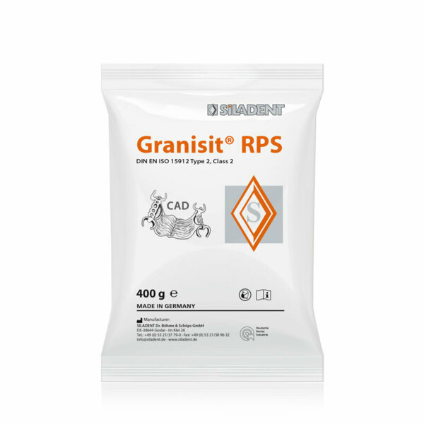Granisit RPS - сверхтекучая фосфатная паковочная масса для высокоточного литья моделей, без графита, коробка 20 кг (4 х 5 кг)