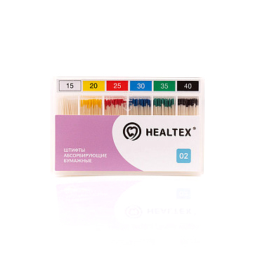 Штифты абсорбирующие бумажные Healtex, конусность 02, размеры: 15, 20, 25, 30, 35, 40, 34 шт - фото 0