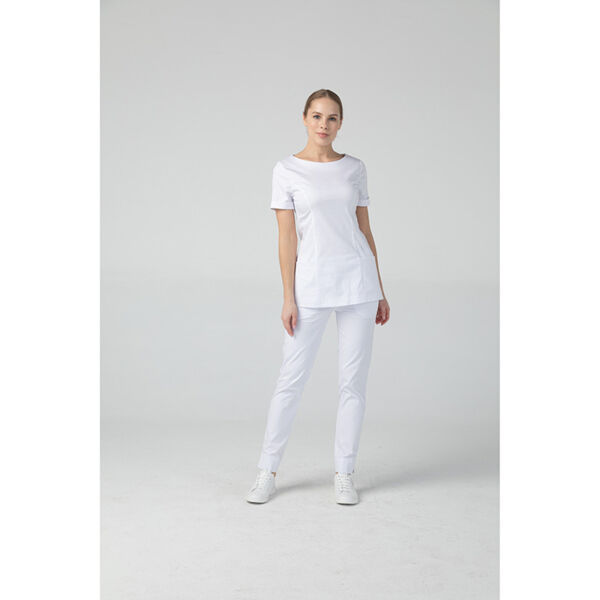 Туника женская Dr. Nice с молнией сзади, короткий рукав, белый, 40 - фото 1