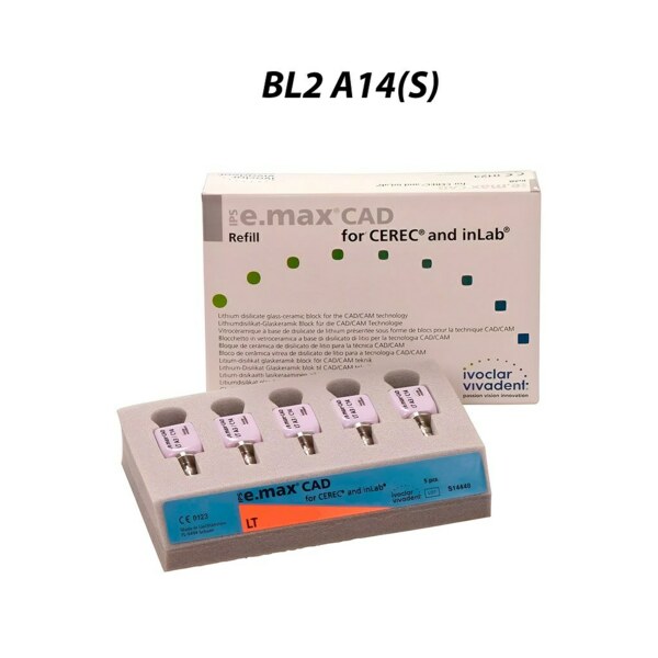 IPS e.max CAD CEREC/inLab LT - блоки из стеклокерамики, цвет BL2 A14 (S), 5 шт - фото 0