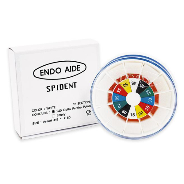 Штифты гуттаперчевые Spident, для пломбирования корневых каналов, без маркировки длины, набор №15-80/.02, 240 шт - фото 1