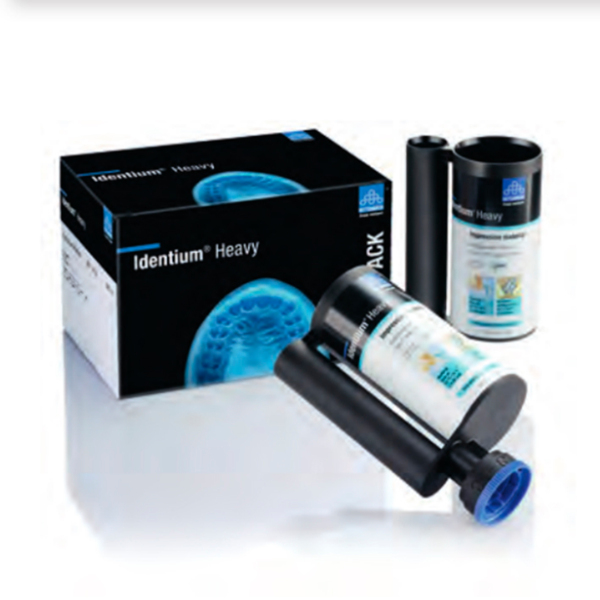 Identium Heavy (Intro pack) - оттискная масса, 380 мл, 50 мл Light Body, 10 мл адгезив, 10 динамических смесителей + 6 смесительных канюль (желтые) - фото 8