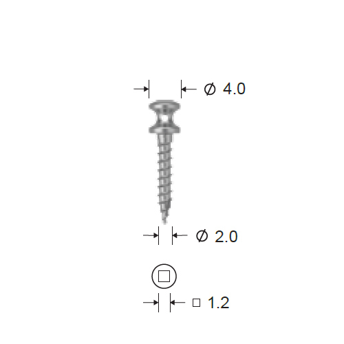 Мини-имплантат (винт для межчелюстной фиксации), D=2.0 мм, L=9мм - фото 1