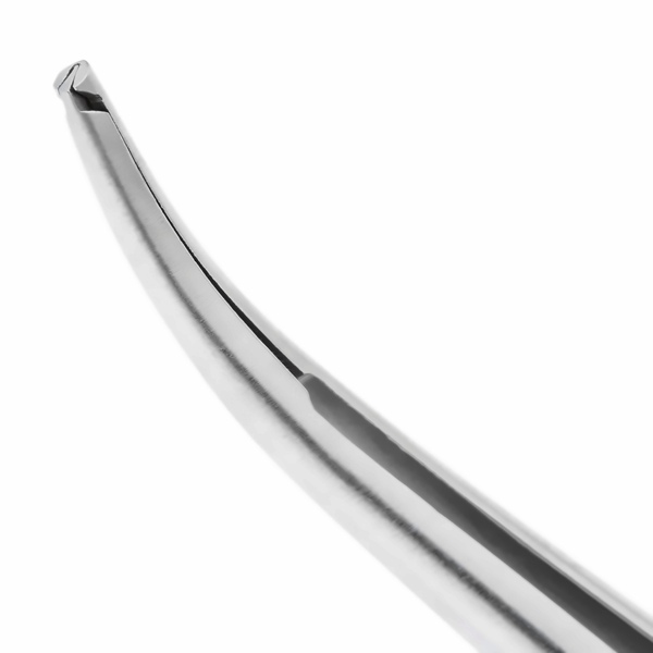 Пинцет микрохирургический HLW №40-45, изогнутый, для фиксации мягких тканей, гладкие зубчики 1х2, L=180 мм, с фиксатором, сталь, 1 шт - фото 3