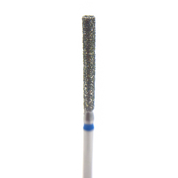 Бор алмазный 891, цилиндр плоский, D=1.4 мм, L=12.0 мм, FG, синий, 5 шт - фото 0