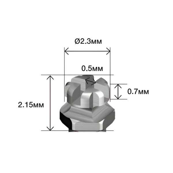 Ортодонтический винт OSSTEM OS, с брекет-головкой, полированная поверхность, D=1.8 мм, L=10.0 мм, G/H=1.5 мм - фото 1