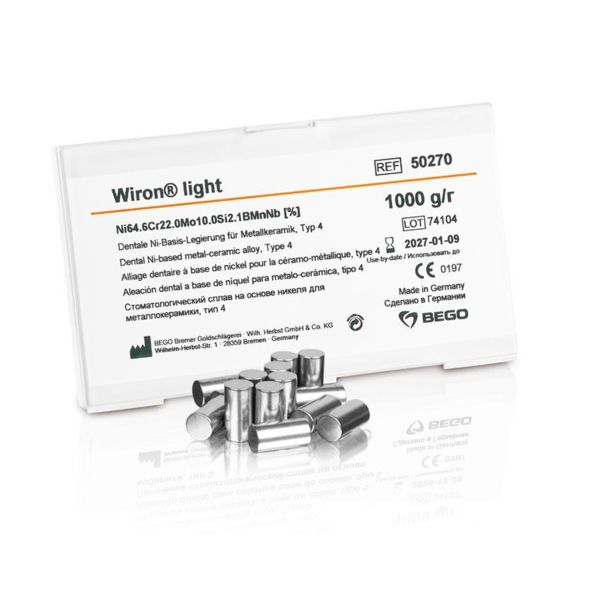 Wiron light - новый неблагородный сплав для облицовки керамикой, со светлым оксидом, 1 кг - фото 0